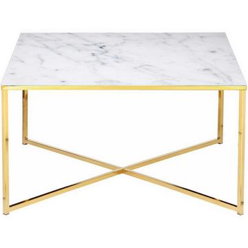 Tavolino in marmo bianco oro 80x80