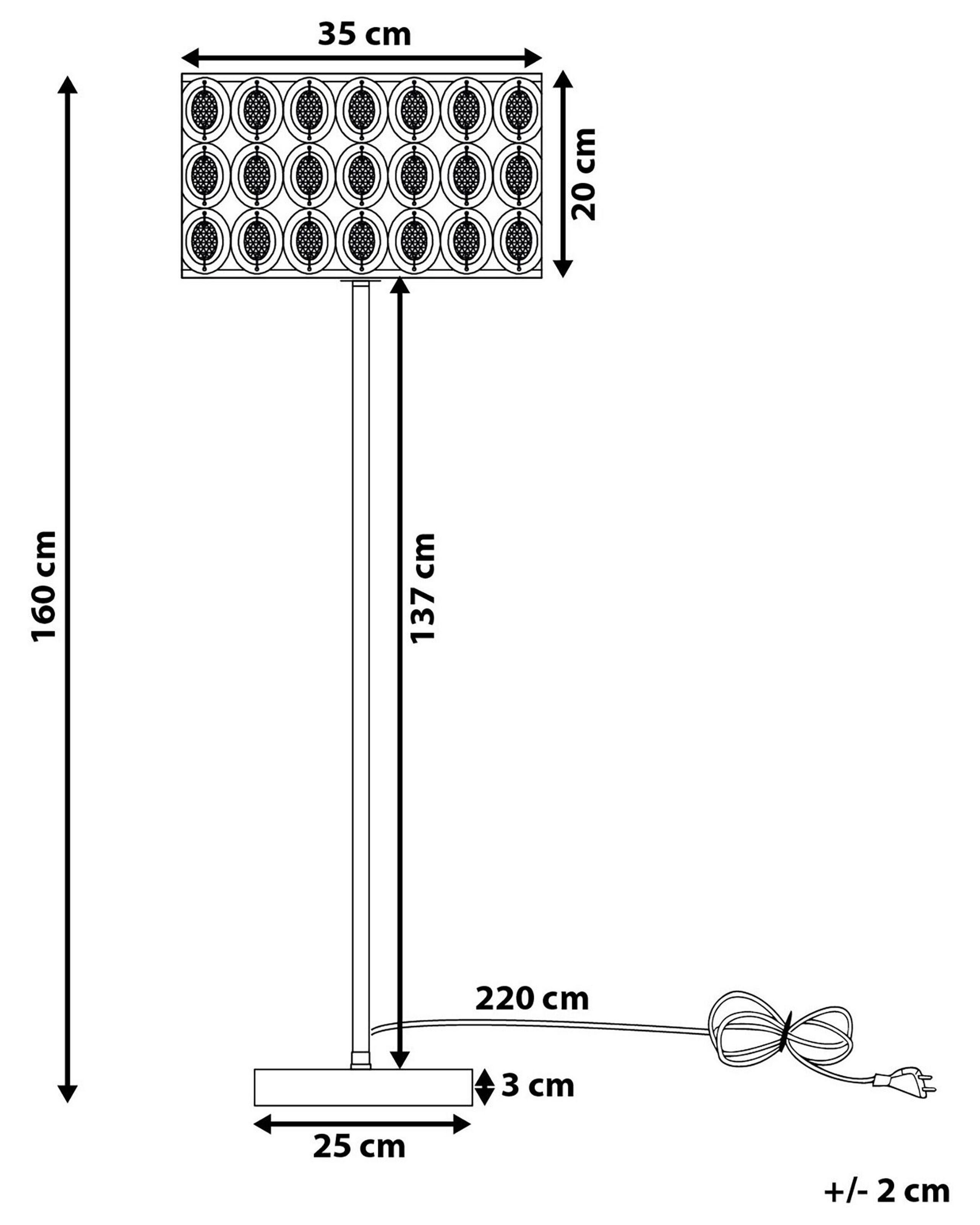 Beliani Lampadaire en Métal Glamour TENNA  