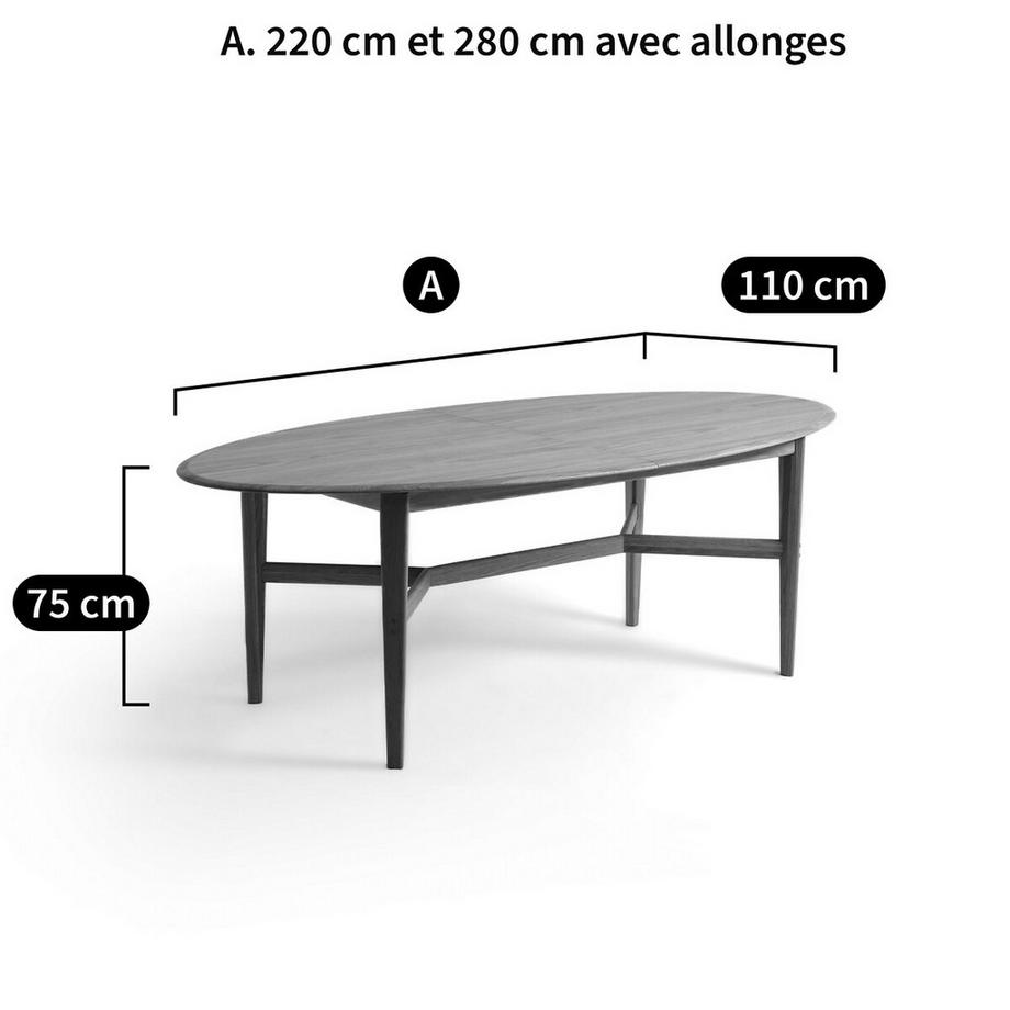 AM.PM Table à allonges chêne massif et plaqué  