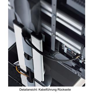 VCM TV Standfuß mit Zwischenboden aus ESG-Sicherheitsglas | Universal TV VESA | Rollen Ständer Fernseh | Rack Alu Glas rollbar | Maße ca. H. 100 x B. 60 x  
