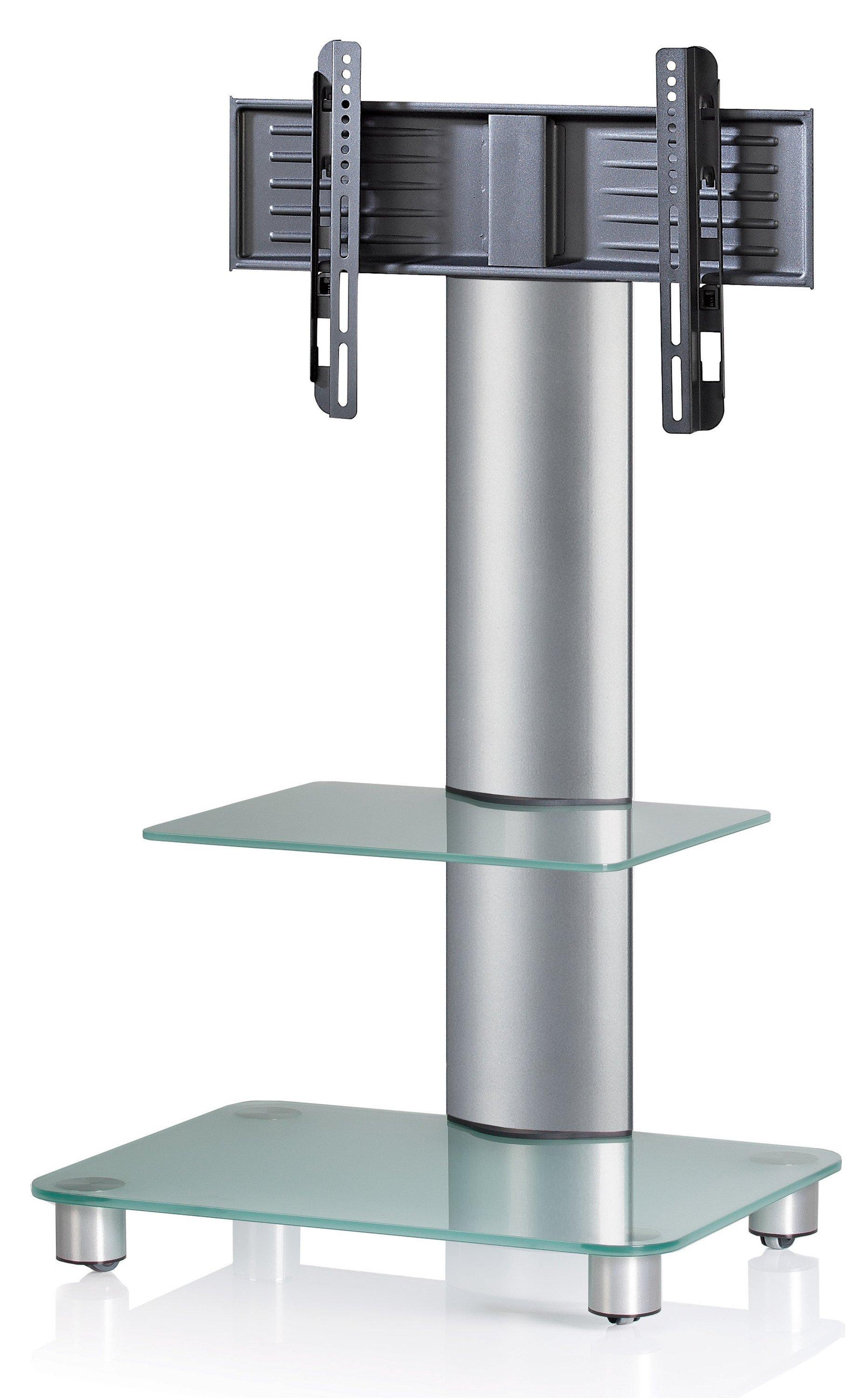 VCM Universal TV VESA Standfuß Ständer Fernseh Rack Alu Glas rollbar Rollen Blino ZW  