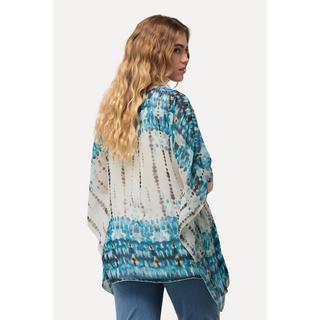 Ulla Popken  Blouse doublée oversize, col rond et manches courtes 