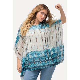 Ulla Popken  Blusa a doppio strato dal taglio oversize con scollo a girocollo e mezze maniche 