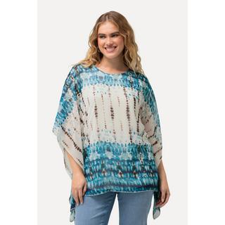 Ulla Popken  Blouse doublée oversize, col rond et manches courtes 