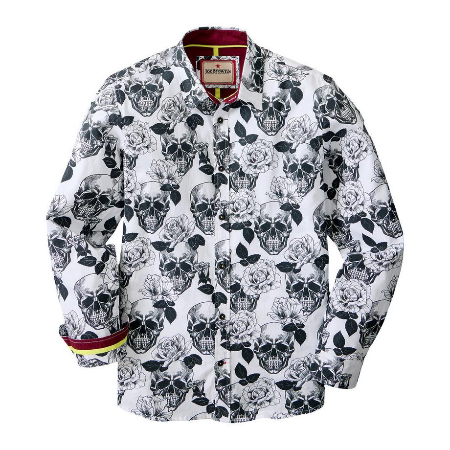 Joe Browns Hemd mit monochromem Totenkopf-Print  