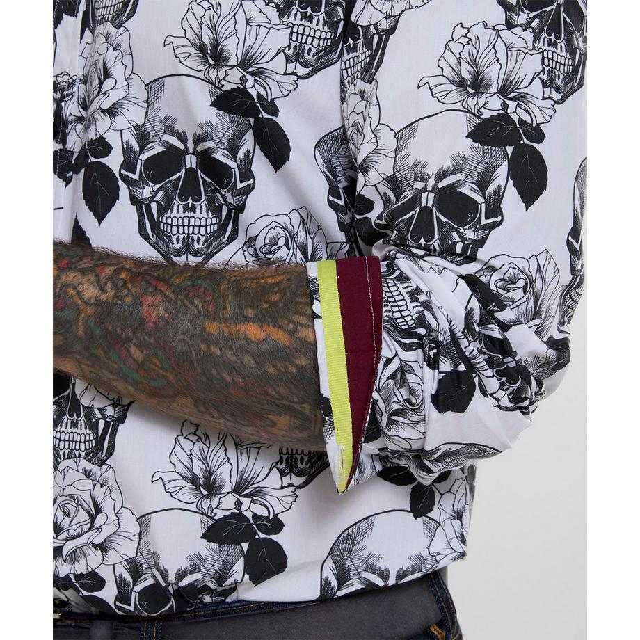 Joe Browns Hemd mit monochromem Totenkopf-Print  