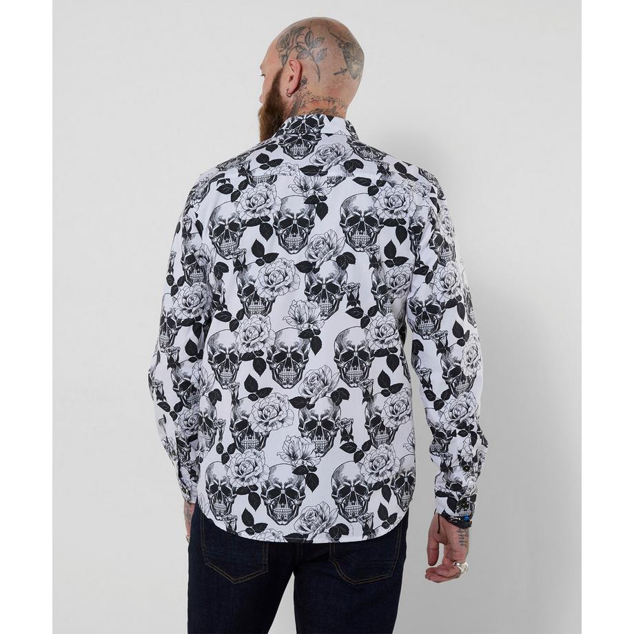 Joe Browns Hemd mit monochromem Totenkopf-Print  