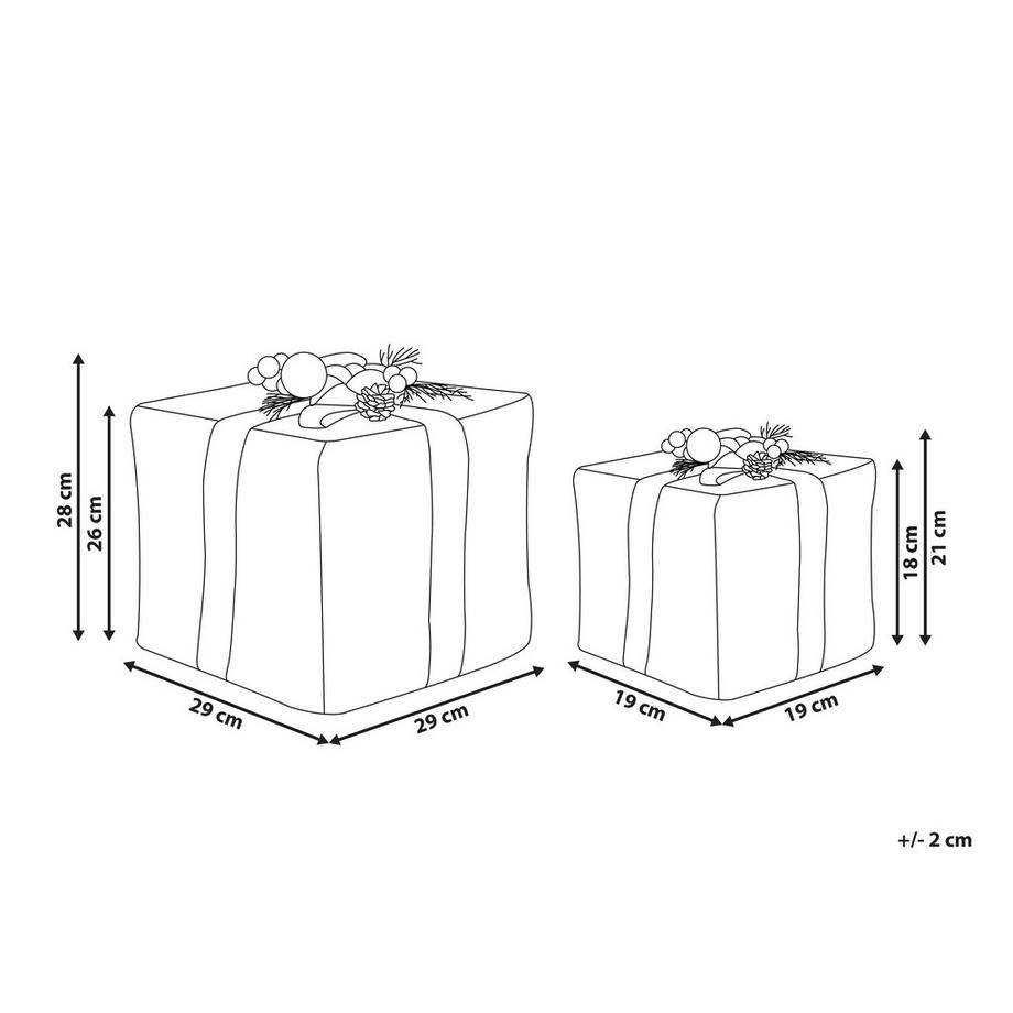 Beliani Lot de 2 décorations de Noël en Rotin  INARI  