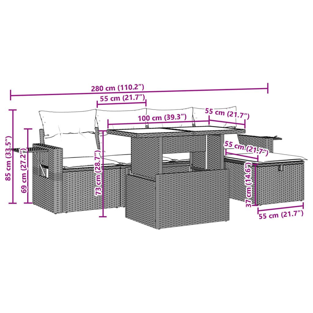 VidaXL Ensemble de canapés de jardin rotin synthétique  