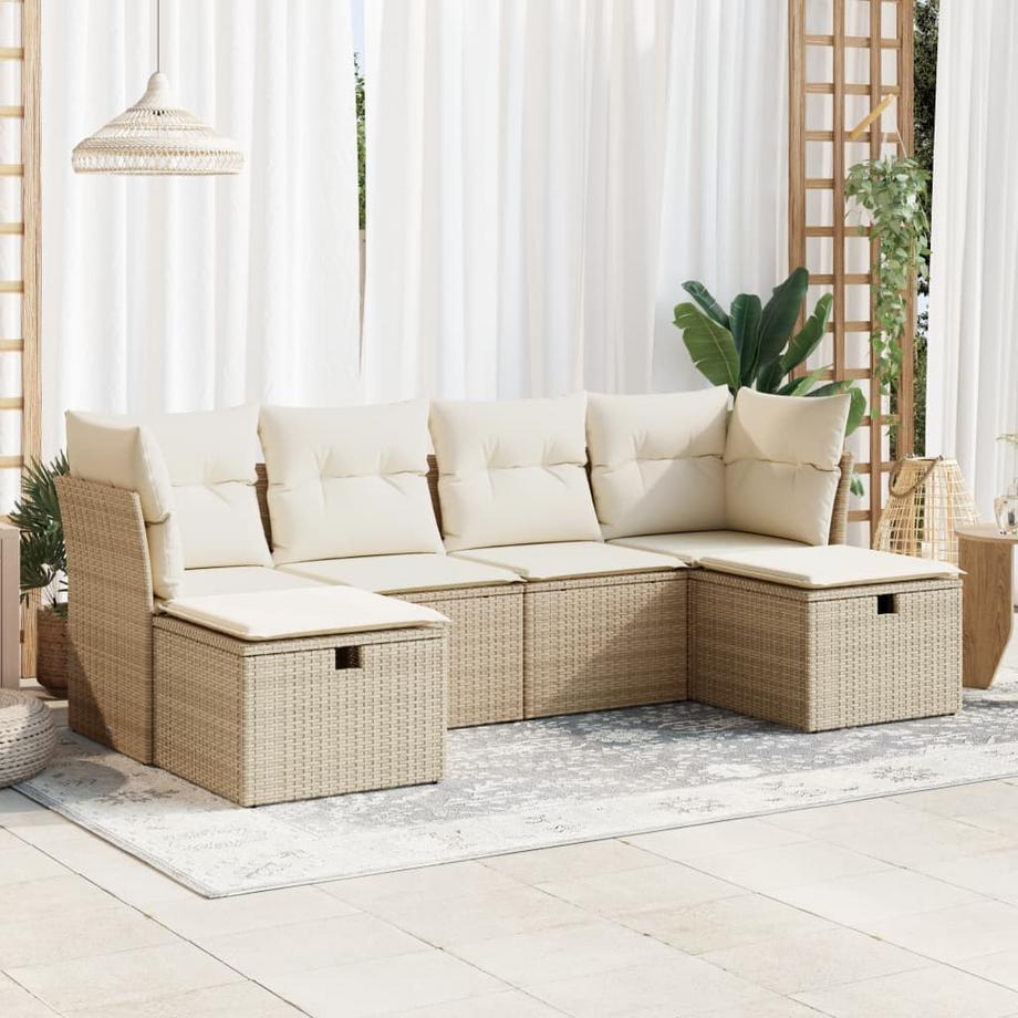 VidaXL set di divani da giardino Polirattan  