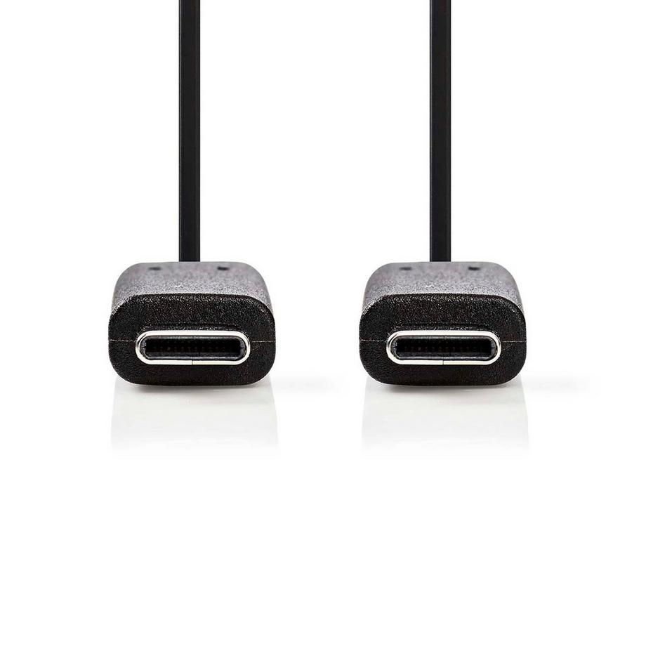 Nedis  USB-Kabel | USB 3.2 Gen 1 | USB-C™ Male | USB-C™ Male | 60W | 4K@60Hz | 5Gbps | Vernickelt | 1,00m | Rund | PVC | Schwarz | Box 