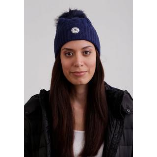 CASH-MERE.CH Kaschmir Mütze mit Zopfmuster und Bommel  