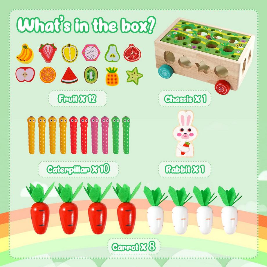 Activity-board  Jouet en bois 7 en 1 pour la motricité, cube éducatif à trier et à empiler 