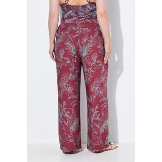 Ulla Popken Pantaloni Palazzo Stampa Jungle Gamba Larga Cintura Elastica  