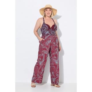 Ulla Popken Pantaloni Palazzo Stampa Jungle Gamba Larga Cintura Elastica  