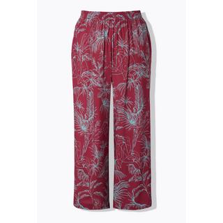 Ulla Popken Pantaloni Palazzo Stampa Jungle Gamba Larga Cintura Elastica  
