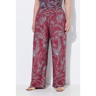 Ulla Popken Pantaloni Palazzo Stampa Jungle Gamba Larga Cintura Elastica  