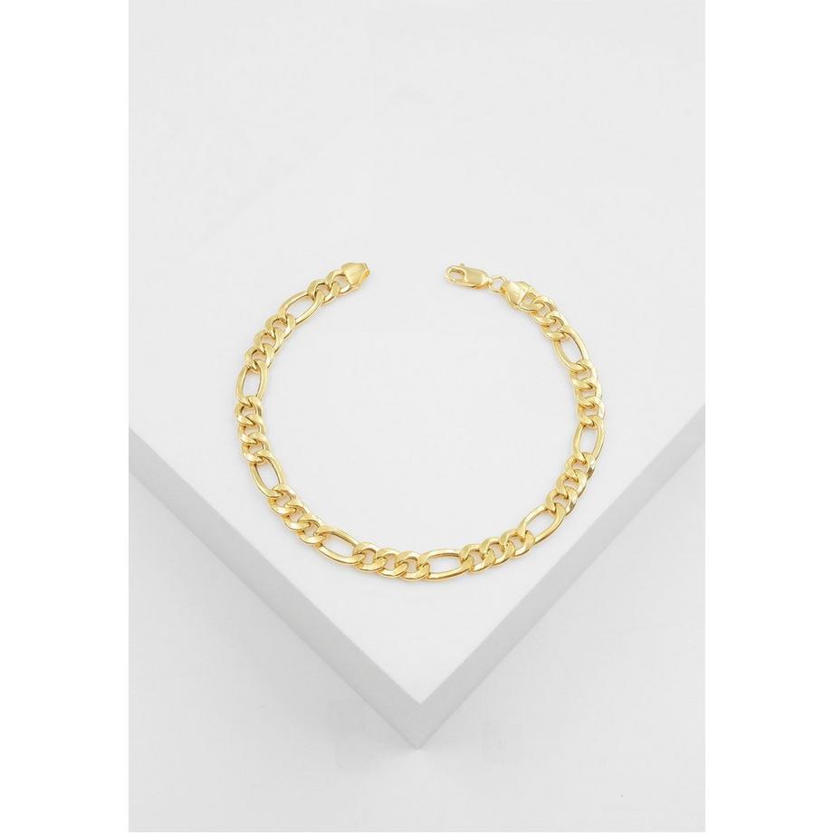 MUAU Schmuck  Bracelet Figaro Gelbgold 750, 5.6mm, 19cm 