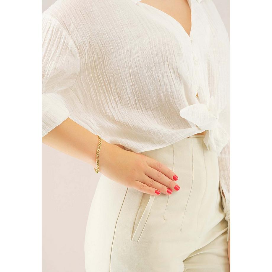 MUAU Schmuck  Bracelet Figaro Gelbgold 750, 5.6mm, 19cm 