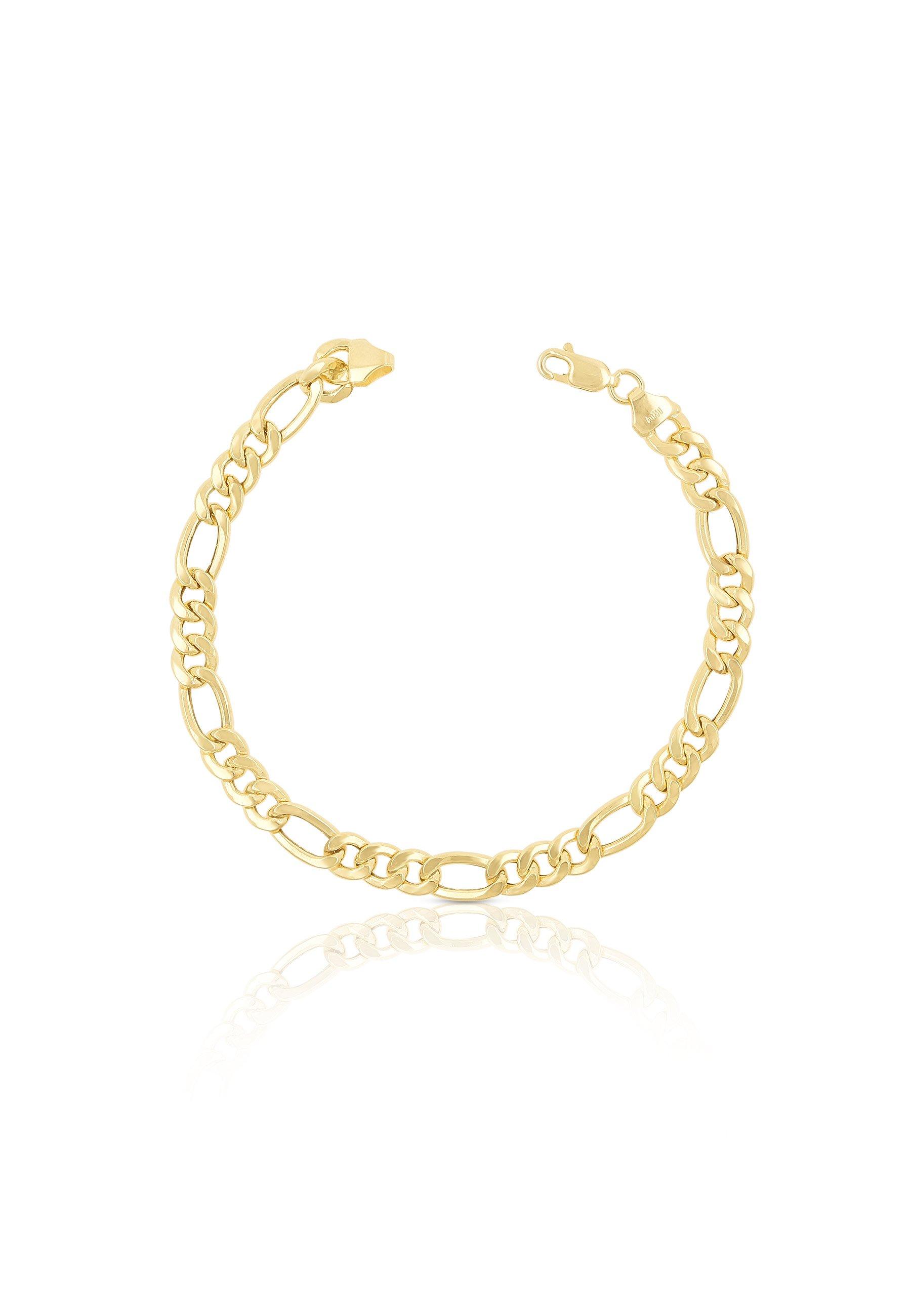 MUAU Schmuck  Bracelet figaro en or jaune 750, 5,6mm, 19cm 