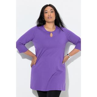 Ulla Popken Maglia Lunga Taglio Svasato Scollo Rotondo Maniche 3/4  