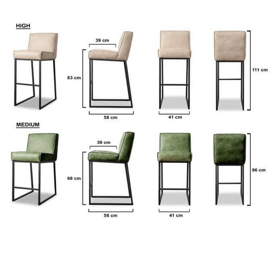 mutoni Sgabello da bar Lara Africa Verde scuro  