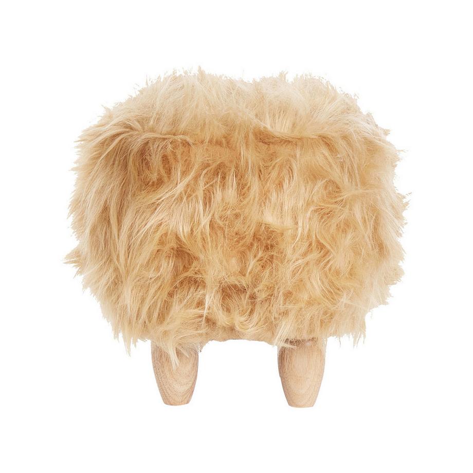Beliani Tabouret animal en Fourrure synthétique Moderne WOOLLY  
