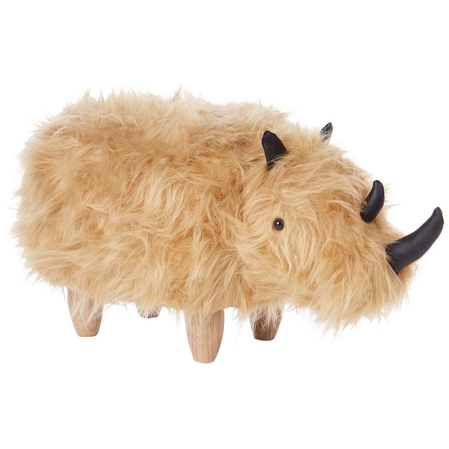 Beliani Tabouret animal en Fourrure synthétique Moderne WOOLLY  