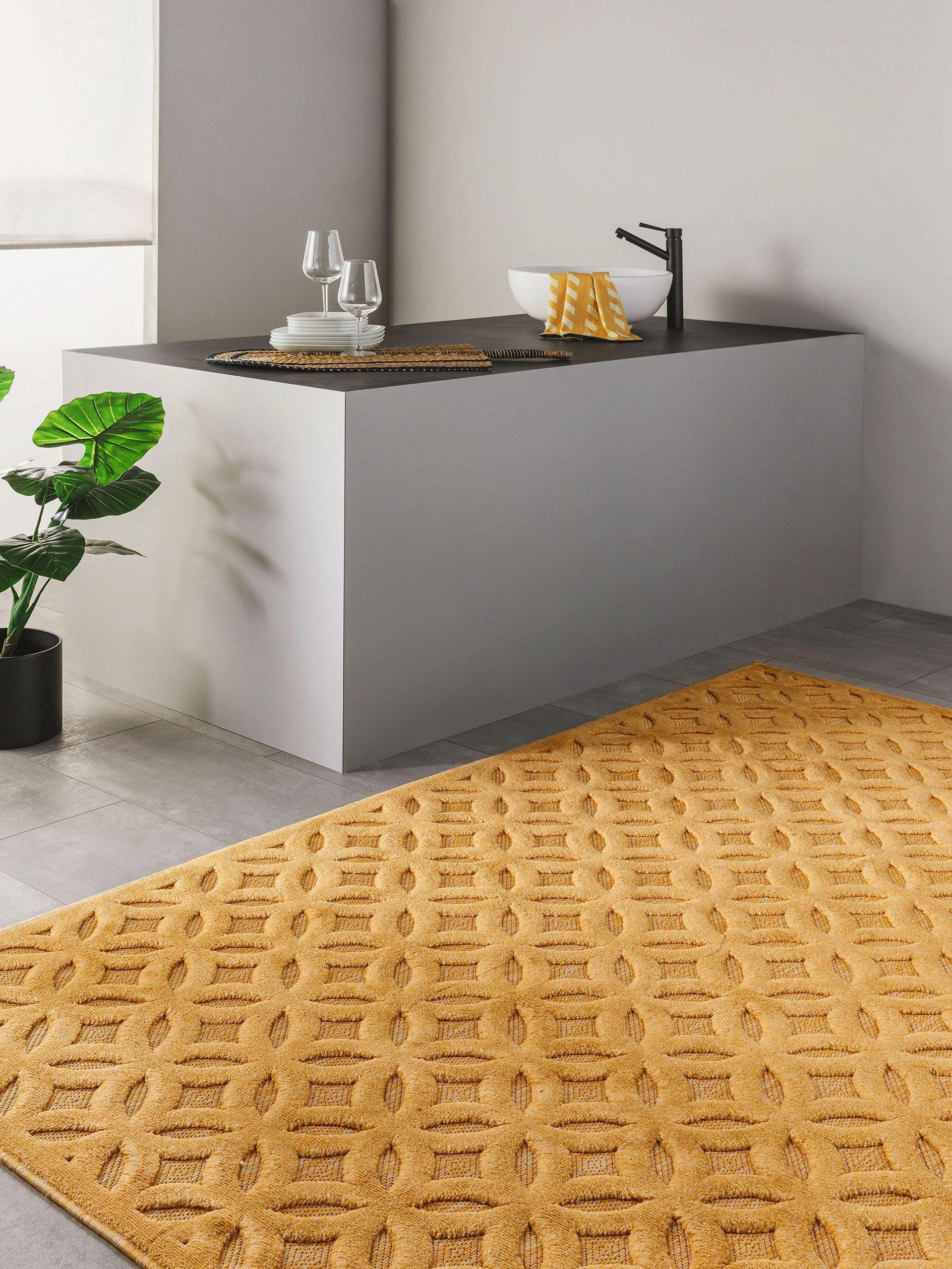 Benuta Tapis d'extérieur & intérieur Bonte Jaune  