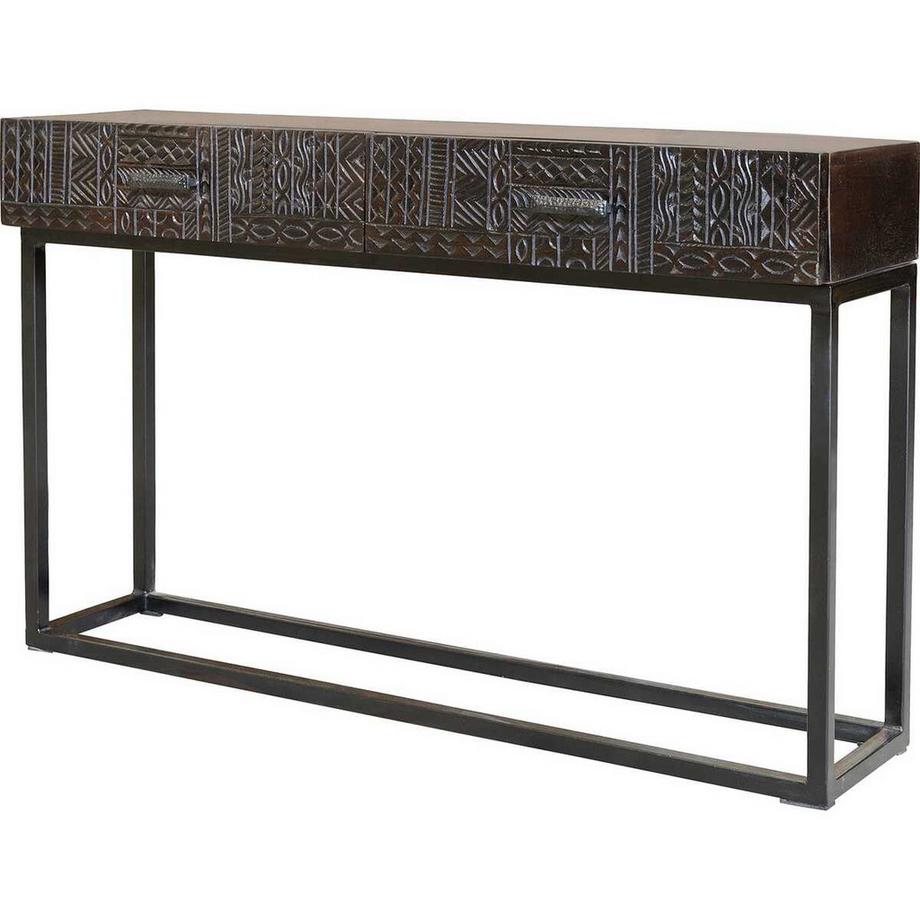 mutoni Console Hieroglyph mangue brun foncé 120  