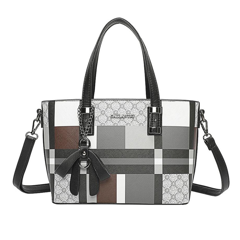 Shopper  mit kariertem Muster