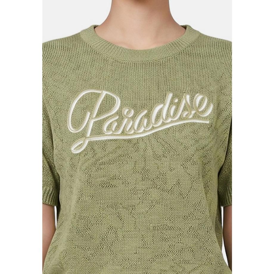 Roberta Rossi Top in maglia con stampa Paradise  