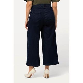 Ulla Popken  Culottes di jeans con taglio della gamba ampio e lungo fino al polpaccio 