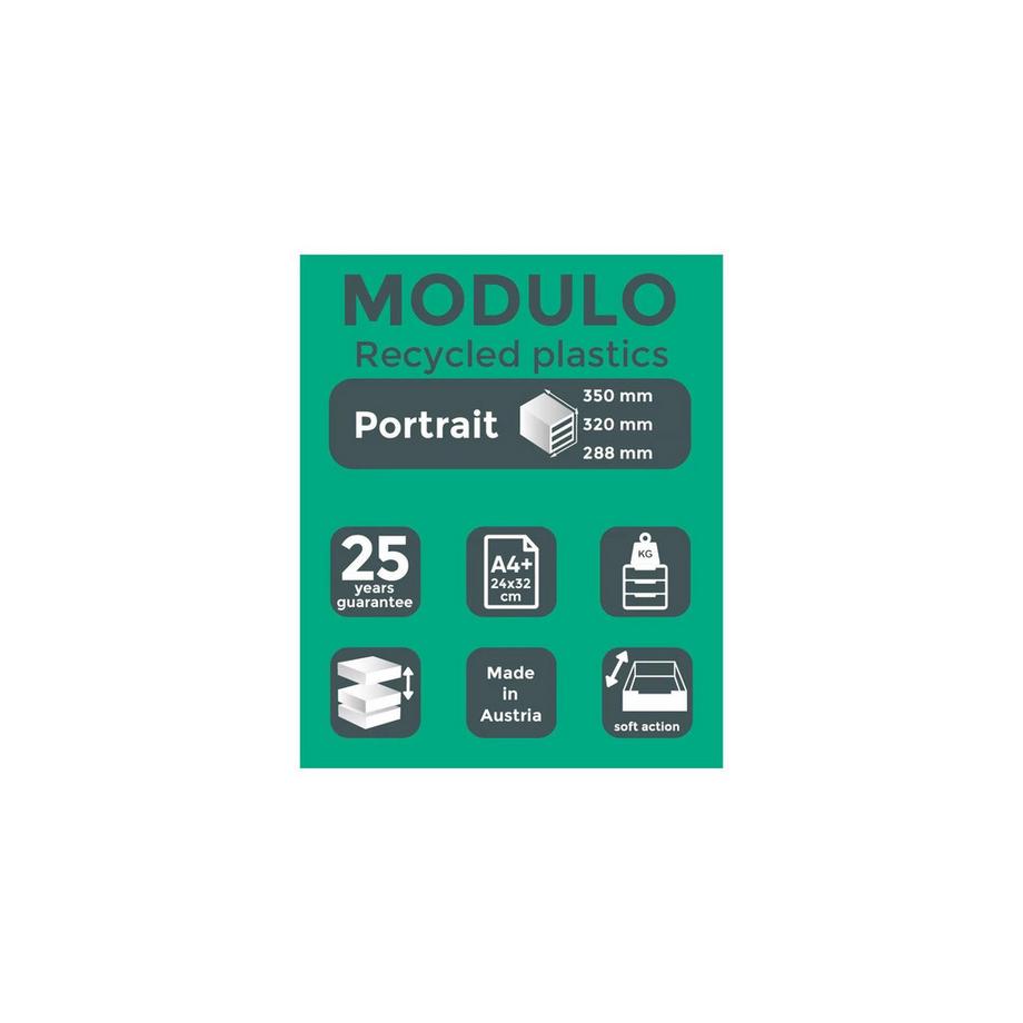 Exacompta Module de classement Modulo Office 3 tiroirs fermés  