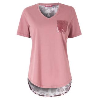 Joe Browns T-shirt rosa pallido con schiena floreale tessuta  