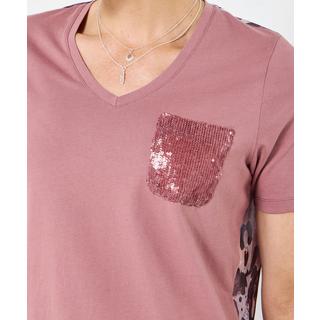Joe Browns T-shirt rosa pallido con schiena floreale tessuta  