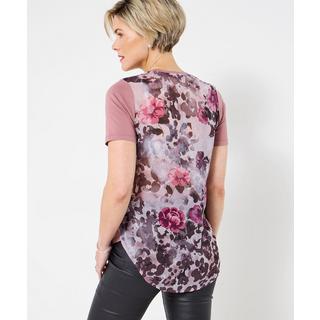 Joe Browns T-shirt rosa pallido con schiena floreale tessuta  