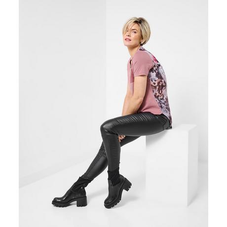 Joe Browns T-shirt rosa pallido con schiena floreale tessuta  