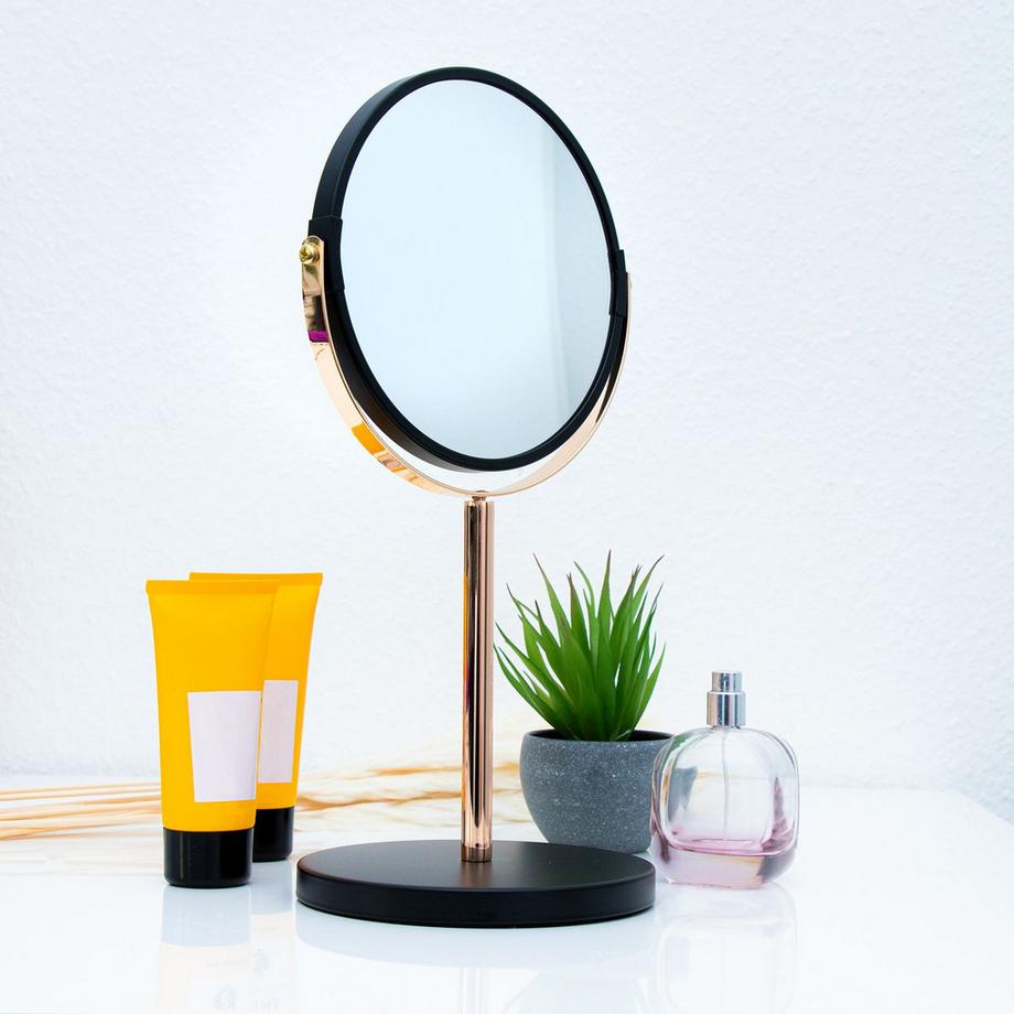 Intirilife  Schminkspiegel Kosmetik Tischspiegel mit 1x und 5x Vergrößerung 