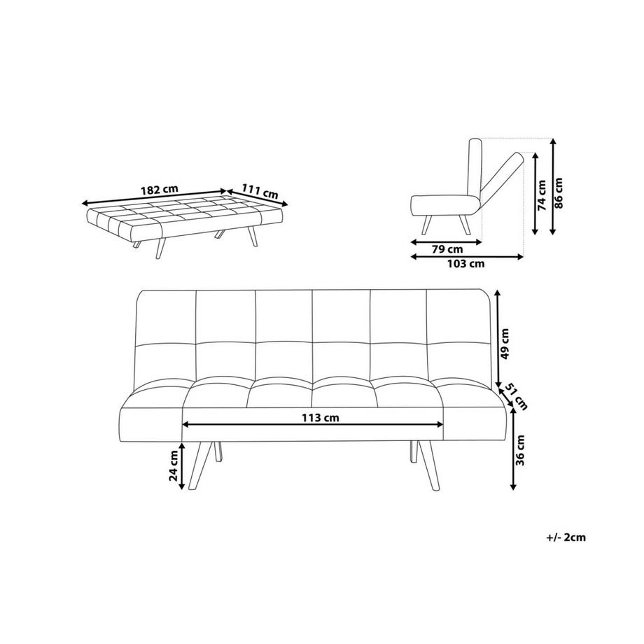 Beliani Schlafsofa aus Stoff Retro INGARO  