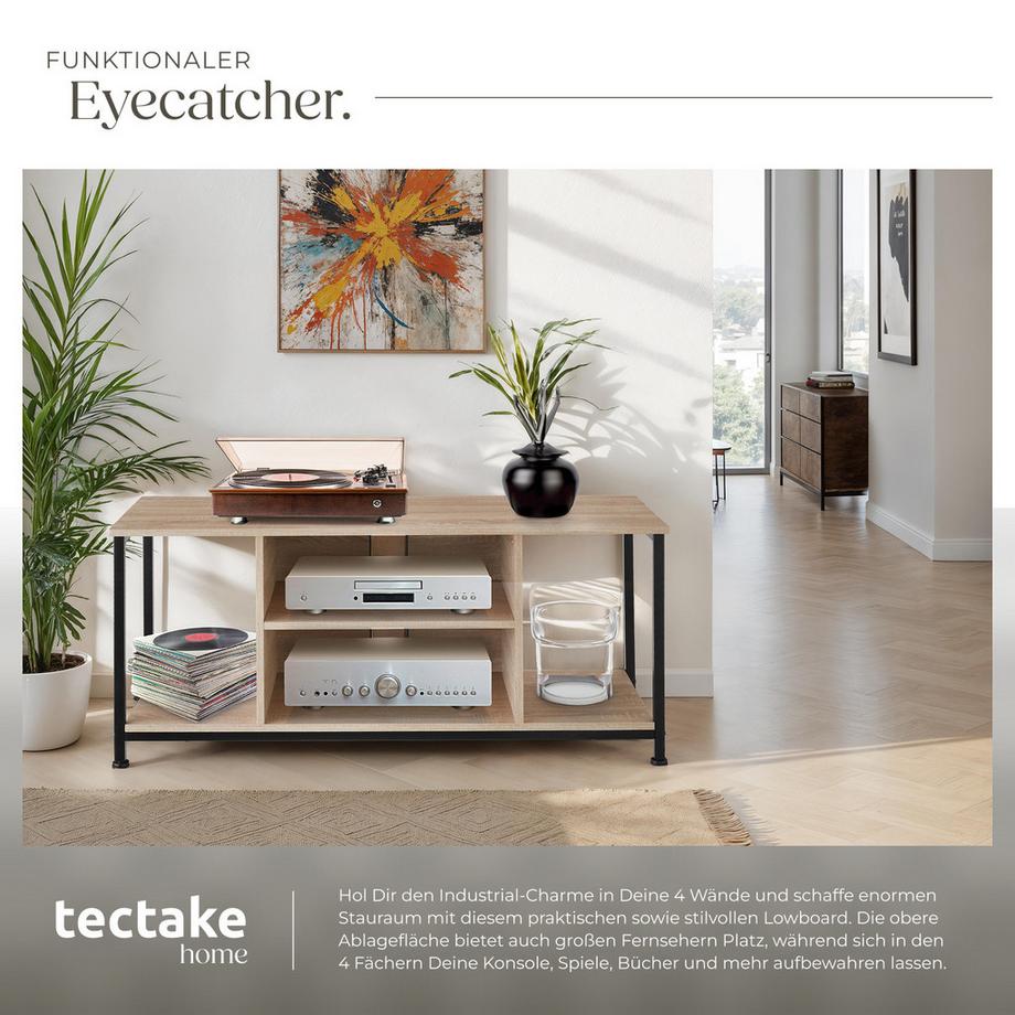 Tectake TV-Regal Austin Industrial Style Holz und Stahl  