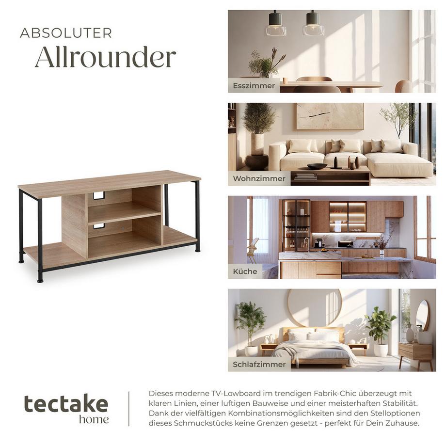 Tectake TV-Regal Austin Industrial Style Holz und Stahl  