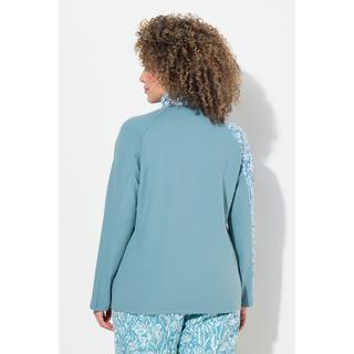 Ulla Popken Maglia Funzionale Slim Zip Collo Alto Manica Lunga  