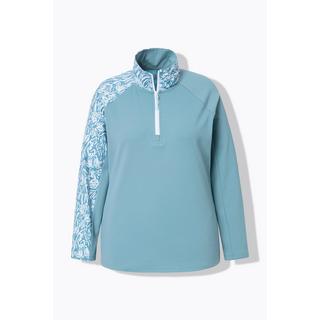 Ulla Popken Maglia Funzionale Slim Zip Collo Alto Manica Lunga  