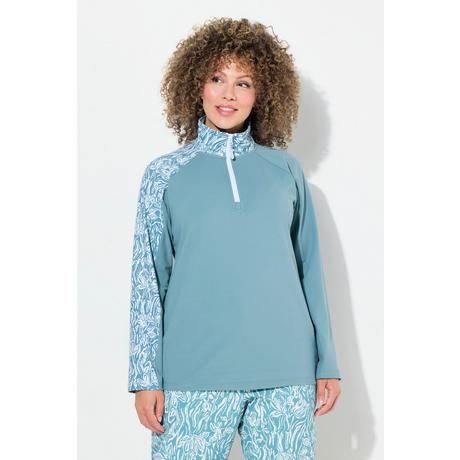 Ulla Popken Maglia Funzionale Slim Zip Collo Alto Manica Lunga  