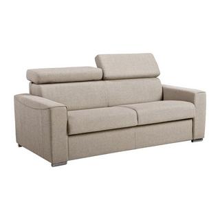 LINEA SOFA Divano letto 3 posti ribalta memory foam - Letto: 140cm Materasso: 16cm Tessuto Beige - VIZIR  