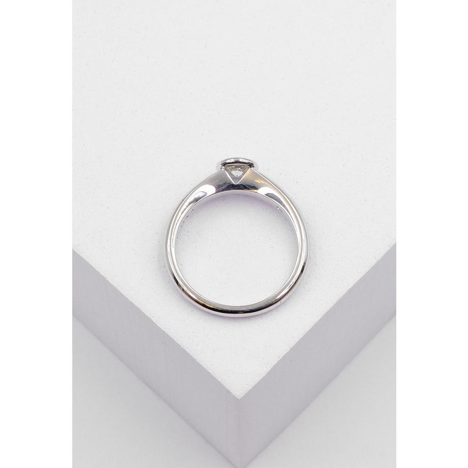 MUAU Schmuck  Bague Solitaire Diamant 0.25ct. or blanc 750 