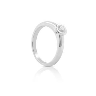 MUAU Schmuck  Bague Solitaire Diamant 0.25ct. or blanc 750 