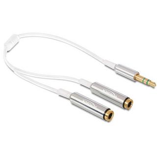 DeLock  DeLOCK 65355 câble audio 0,25 m 3,5mm 2 x 3.5mm Argent, Blanc 