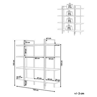 Beliani Bücherregal mit 4 Fächern aus MDF-Platte Industriell COMPTON  